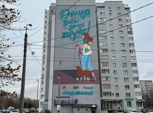 Казанда кан донорлары хөрмәтенә мурал барлыкка килде — өлгене сәламәтлек мөмкинлекләре чикләнгән баланың әнисе ясаган